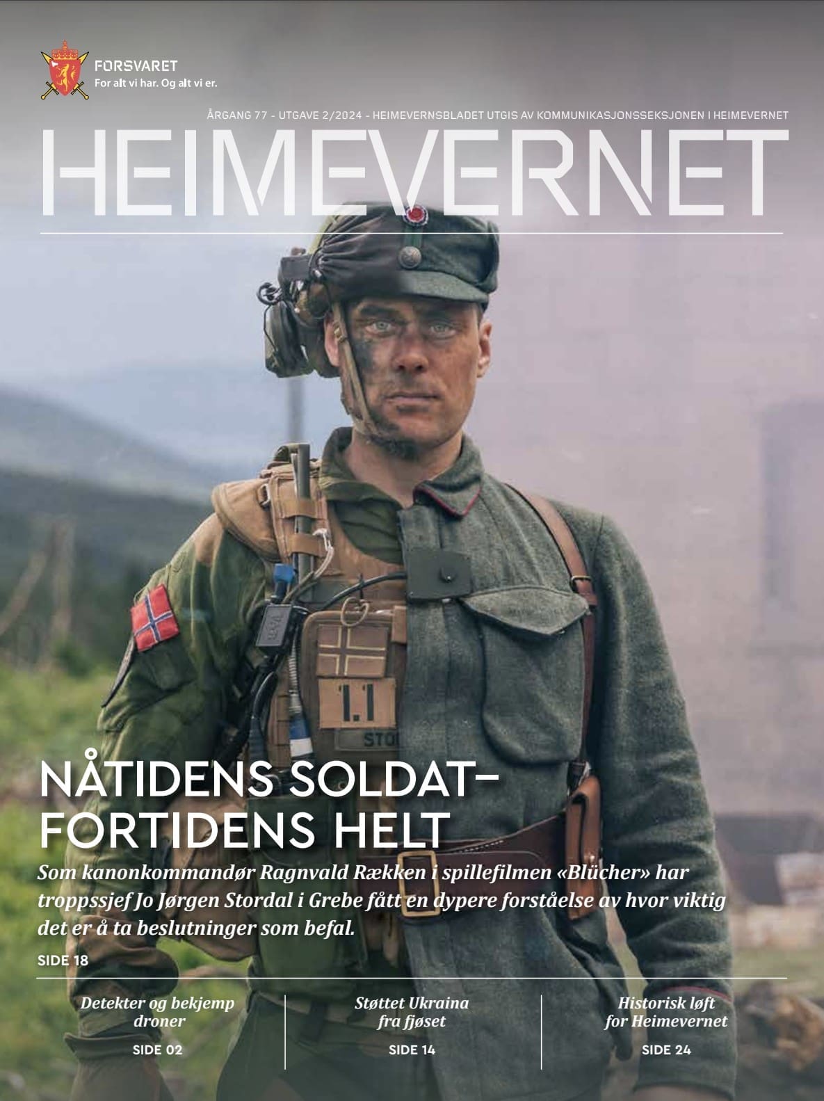 Jo Jørgen på forsiden av Heimevernsbladet